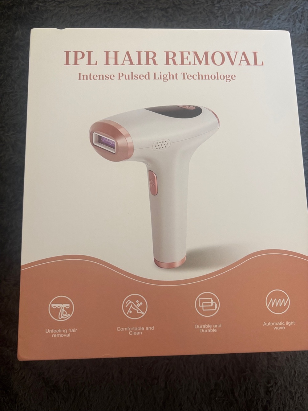 New in Box IPL Hair Removal Device - White with Rose Gold Accents
